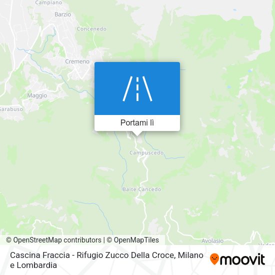 Mappa Cascina Fraccia - Rifugio Zucco Della Croce