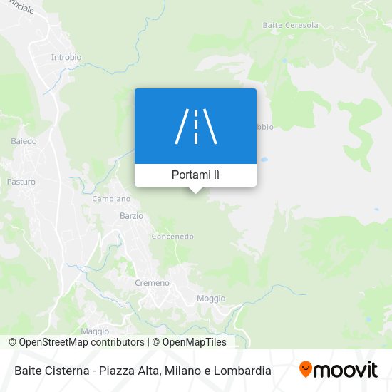 Mappa Baite Cisterna - Piazza Alta