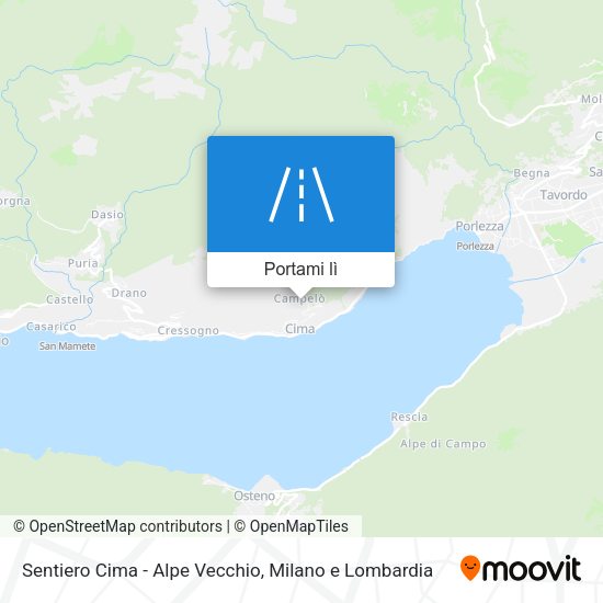 Mappa Sentiero Cima - Alpe Vecchio