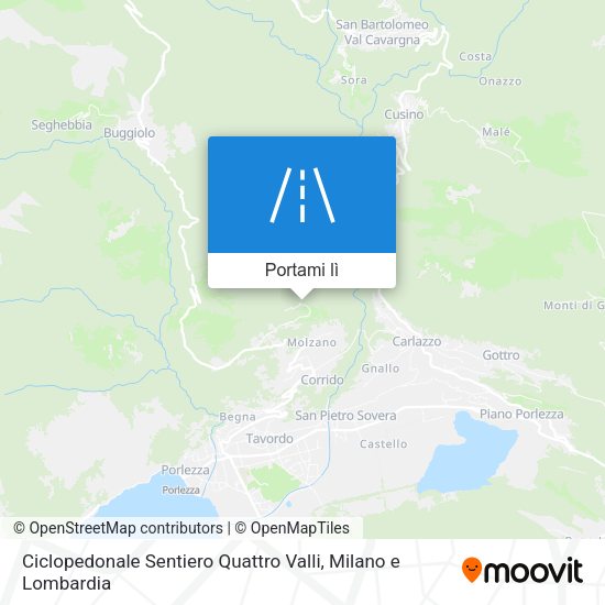 Mappa Ciclopedonale Sentiero Quattro Valli