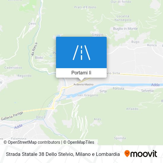 Mappa Strada Statale 38 Dello Stelvio
