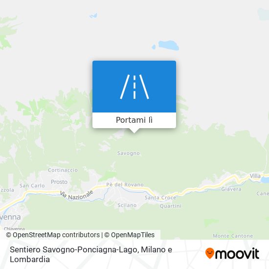 Mappa Sentiero Savogno-Ponciagna-Lago