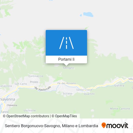 Mappa Sentiero Borgonuovo-Savogno