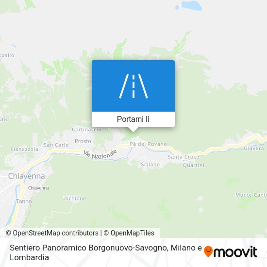 Mappa Sentiero Panoramico Borgonuovo-Savogno
