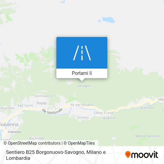 Mappa Sentiero B25 Borgonuovo-Savogno