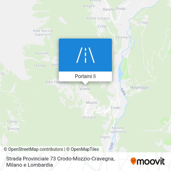 Mappa Strada Provinciale 73 Crodo-Mozzio-Cravegna