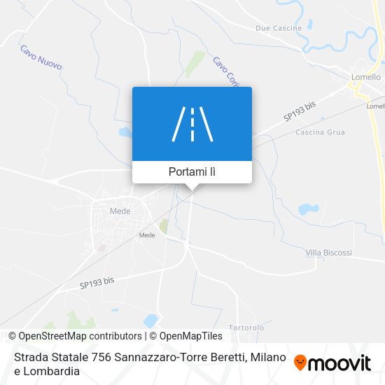 Mappa Strada Statale 756 Sannazzaro-Torre Beretti