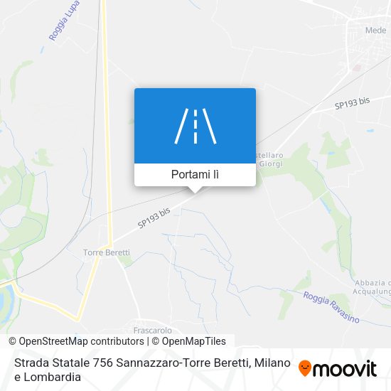 Mappa Strada Statale 756 Sannazzaro-Torre Beretti
