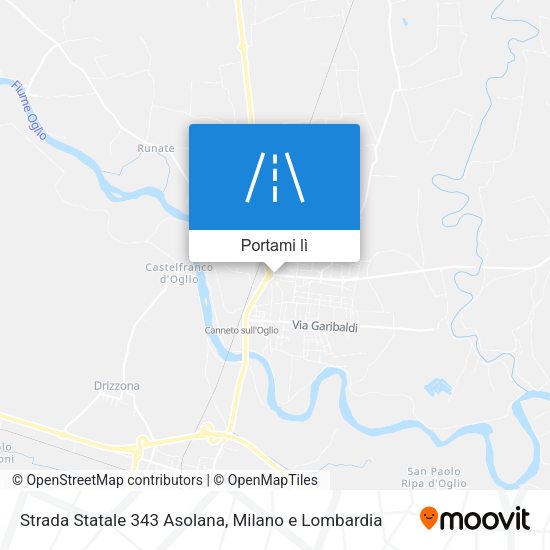 Mappa Strada Statale 343 Asolana