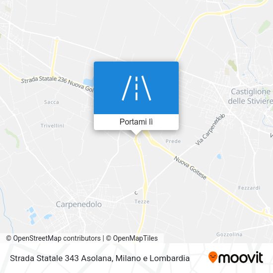 Mappa Strada Statale 343 Asolana