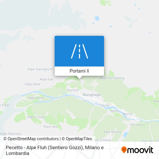 Mappa Pecetto - Alpe Fluh (Sentiero Gozzi)