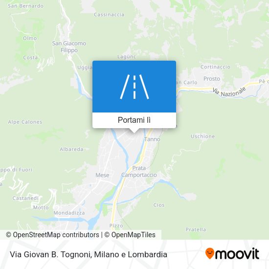 Mappa Via Giovan B. Tognoni