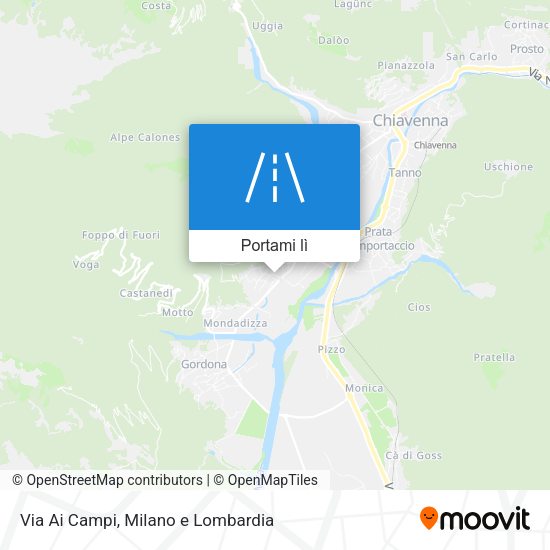 Mappa Via Ai Campi