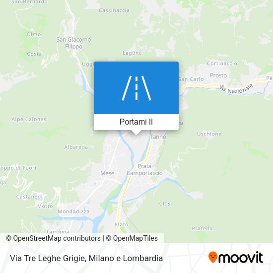 Mappa Via Tre Leghe Grigie