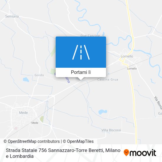 Mappa Strada Statale 756 Sannazzaro-Torre Beretti