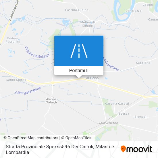 Mappa Strada Provinciale Spexss596 Dei Cairoli