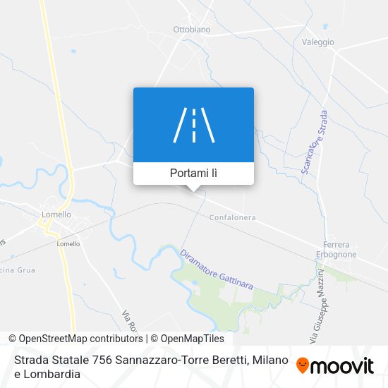 Mappa Strada Statale 756 Sannazzaro-Torre Beretti