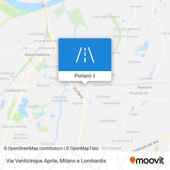 Mappa Via Venticinque Aprile