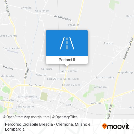 Mappa Percorso Ciclabile Brescia - Cremona