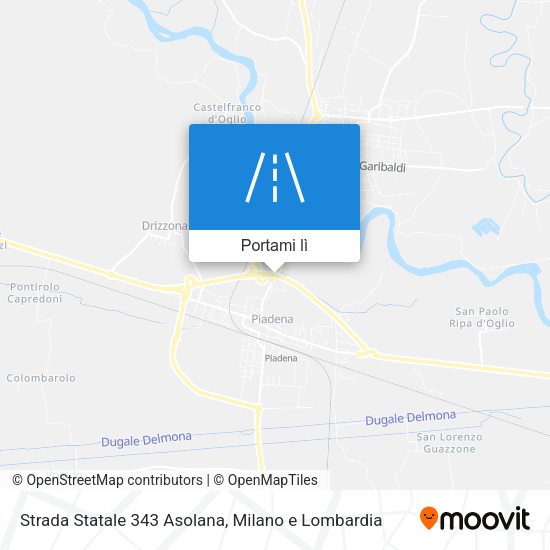 Mappa Strada Statale 343 Asolana