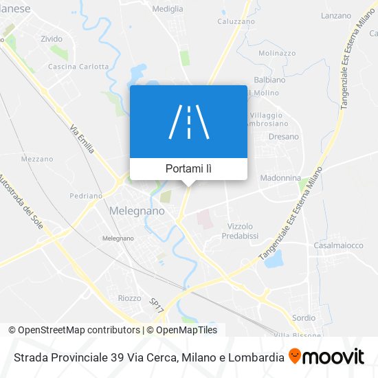 Mappa Strada Provinciale 39 Via Cerca