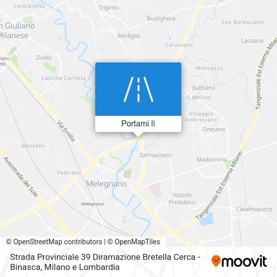 Mappa Strada Provinciale 39 Diramazione Bretella Cerca - Binasca