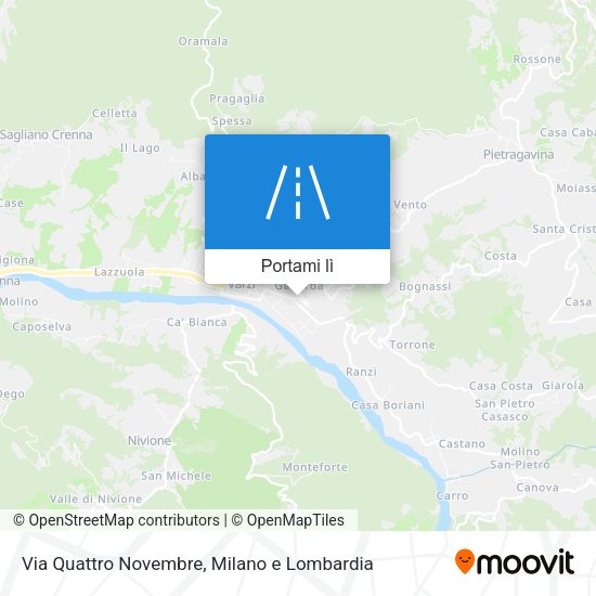 Mappa Via Quattro Novembre