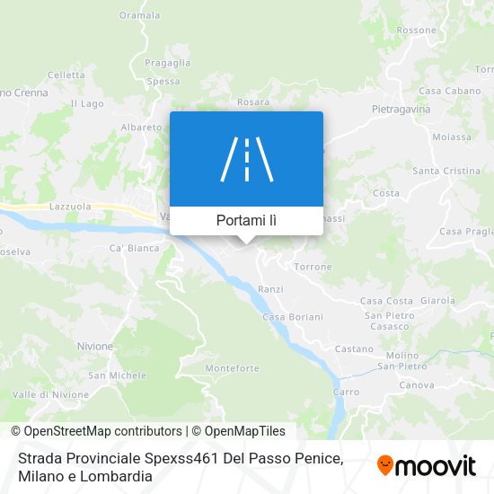 Mappa Strada Provinciale Spexss461 Del Passo Penice