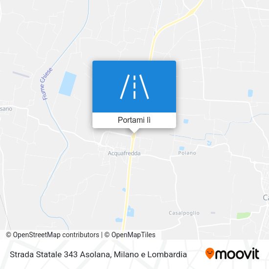 Mappa Strada Statale 343 Asolana