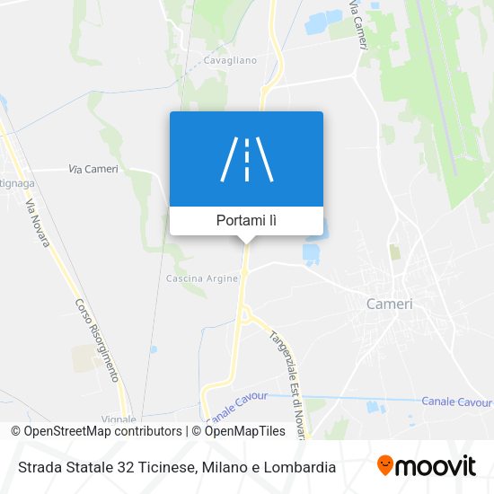 Mappa Strada Statale 32 Ticinese