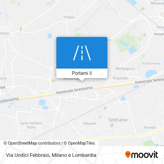 Mappa Via Undici Febbraio