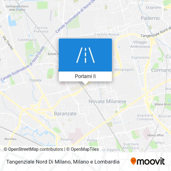 Mappa Tangenziale Nord Di Milano