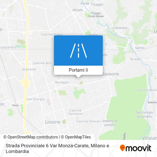 Mappa Strada Provinciale 6 Var Monza-Carate