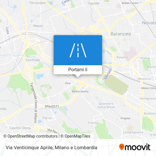 Mappa Via Venticinque Aprile