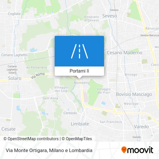 Mappa Via Monte Ortigara
