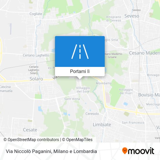 Mappa Via Niccolò Paganini