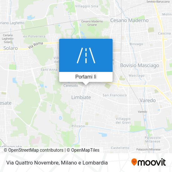 Mappa Via Quattro Novembre