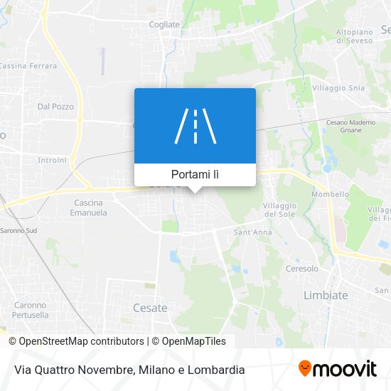 Mappa Via Quattro Novembre