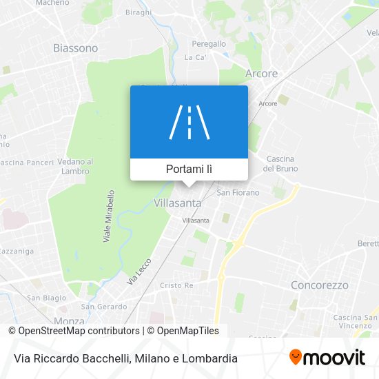 Mappa Via Riccardo Bacchelli
