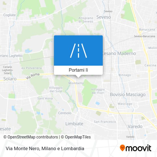 Mappa Via Monte Nero