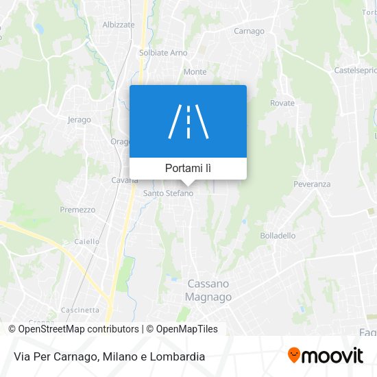 Mappa Via Per Carnago