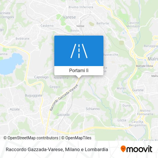 Mappa Raccordo Gazzada-Varese