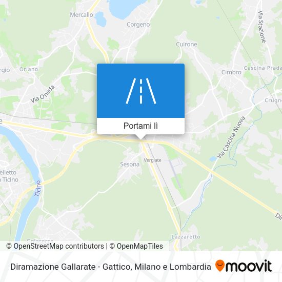 Mappa Diramazione Gallarate - Gattico