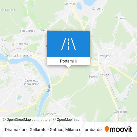 Mappa Diramazione Gallarate - Gattico