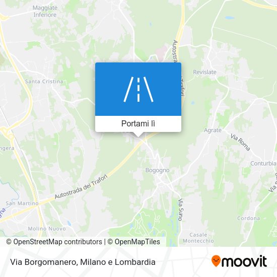 Mappa Via Borgomanero