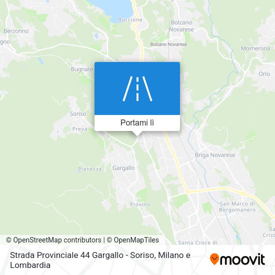 Mappa Strada Provinciale 44 Gargallo - Soriso