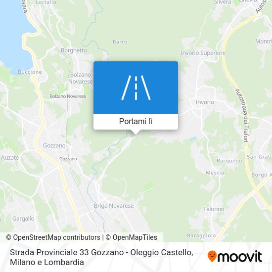 Mappa Strada Provinciale 33 Gozzano - Oleggio Castello