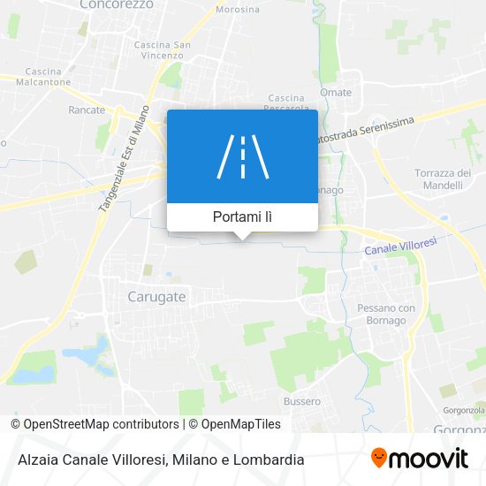 Mappa Alzaia Canale Villoresi
