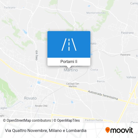 Mappa Via Quattro Novembre