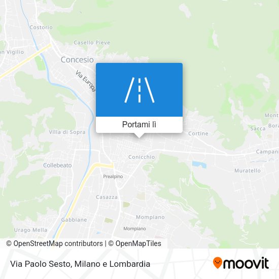 Mappa Via Paolo Sesto